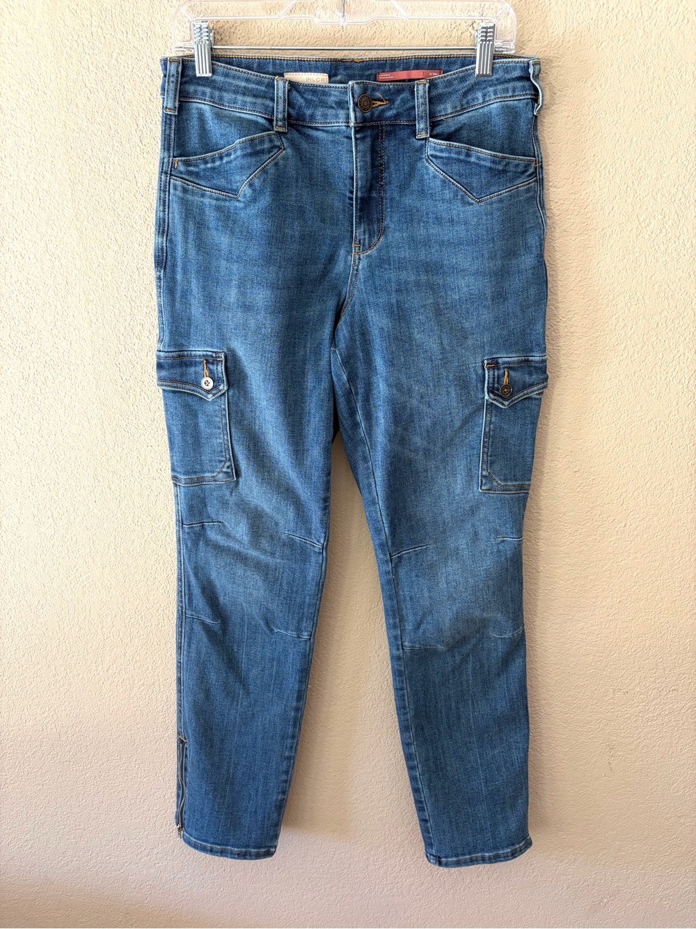 Anthropologie Pilcro Mid-Rise Slim Straight Cargo Jeans 30 TALL - Picture 2 of 12